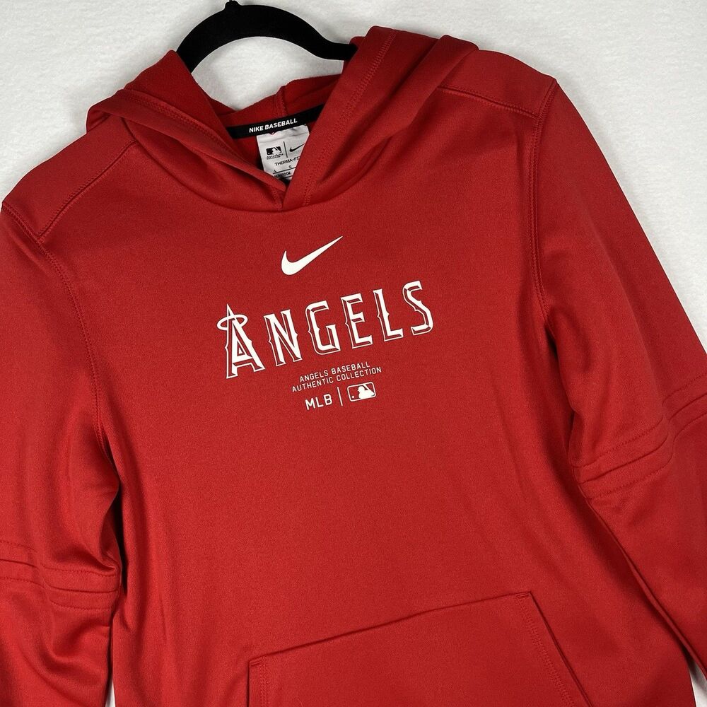 Nike LA Angels Youth L Red Therma-Fit MLB Pullover Hoodie Sweatshirt
